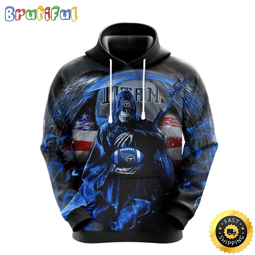 NFL Tennessee Titans 3D Hoodie All Over Print Skull Ultimate Fan Gear jhjtni