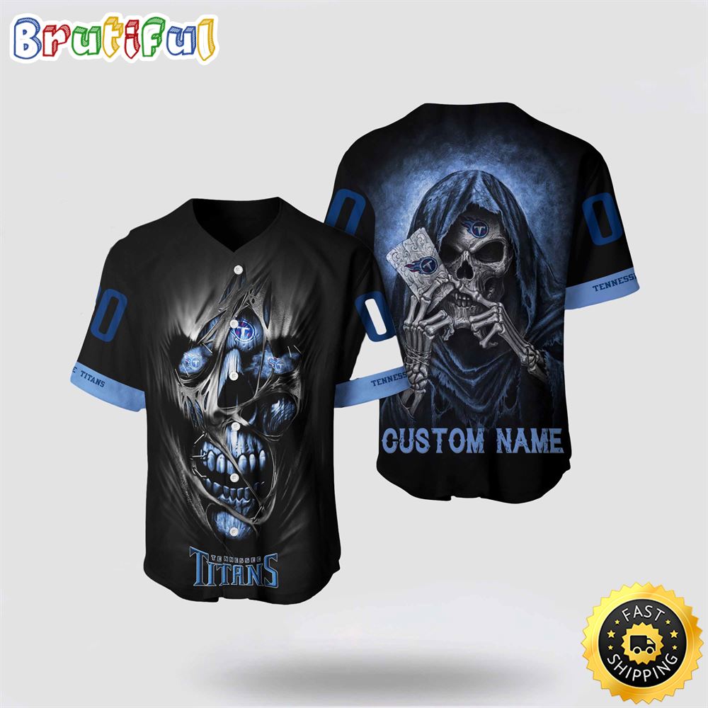 NFL Tennessee Titans Baseball Jersey 3D Personalized Skull Stay Cozy And Stylish du78yr