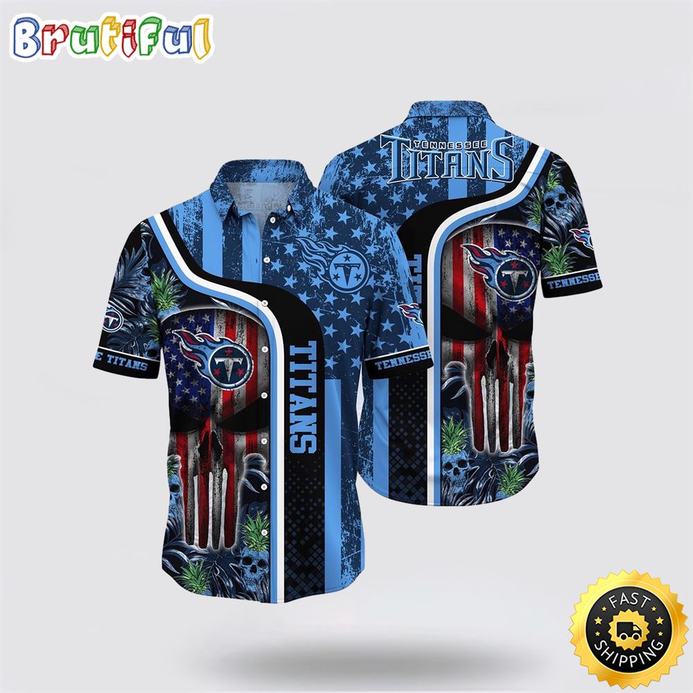 NFL Tennessee Titans Hawaiian Shirts Skull Halloween Show Off Your Team Spirit In Tropical Fashion 1 qsfcso