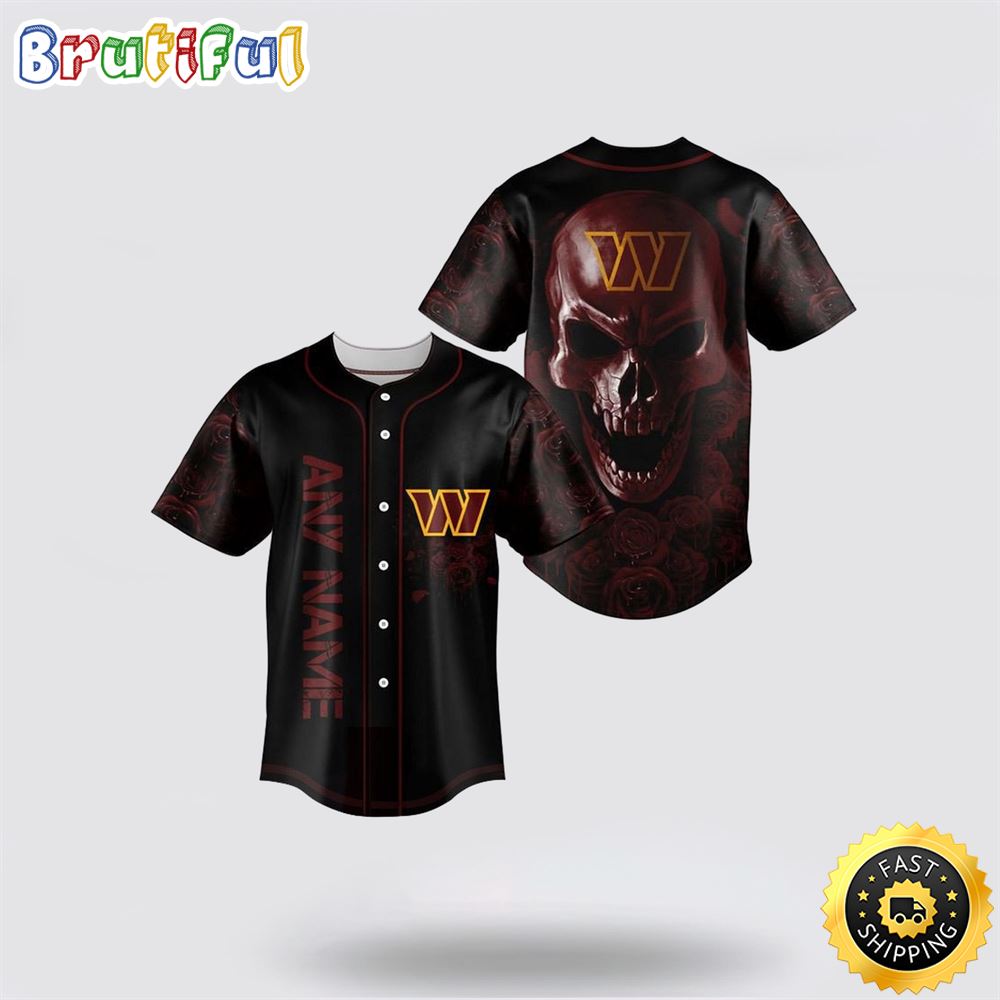 NFL Washington Commanders Baseball Jersey 3D Personalized Skull Top Quality Fan Apparel hud7z0