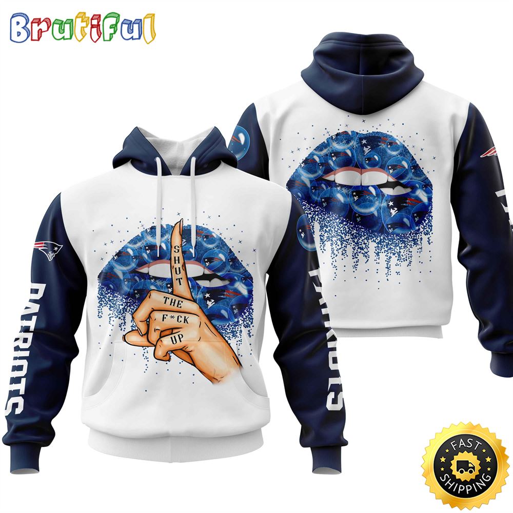 New England Patriots All Over Print Lips 3D Hoodie Show Your Team Spirit 1 utxlmx