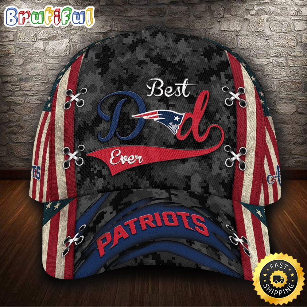 New England Patriots Best Dad All Over Print 3D Baseball Cap eilf5x