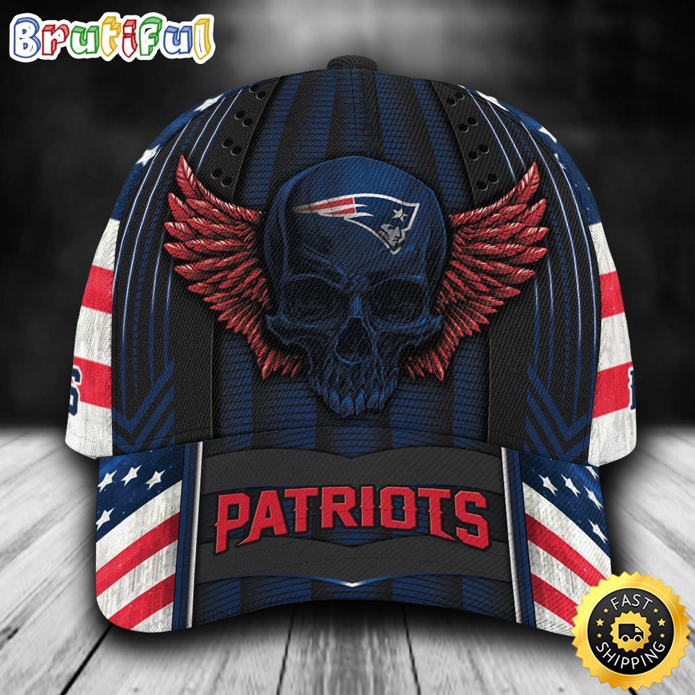 New England Patriots Skull Wings All Over Print 3D Classic Cap ejt8bj
