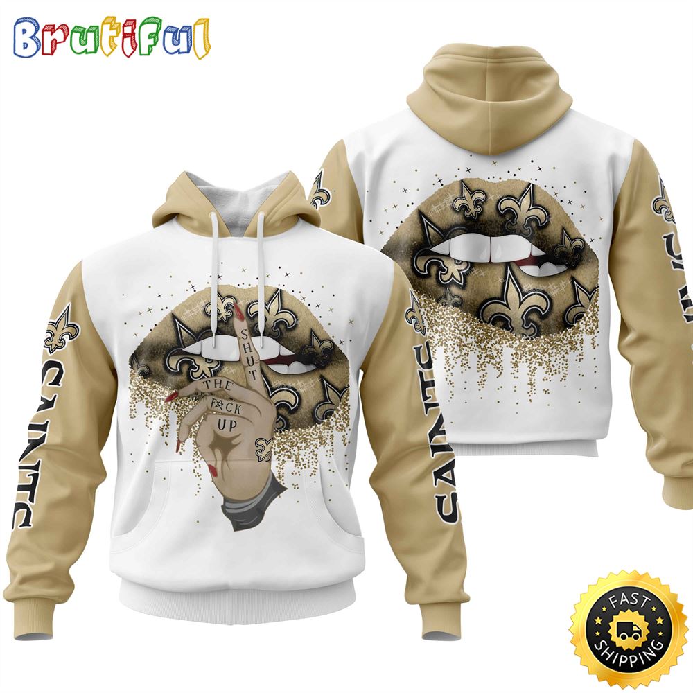 New Orleans Saints All Over Print Lips 3D Hoodie Show Your Team Spirit 1 lgn3g2