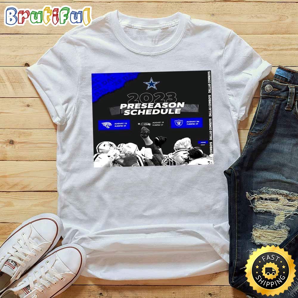 Nfl Dallas Cowboys 2023 Preseason Schedule White T Shirt wer6wx
