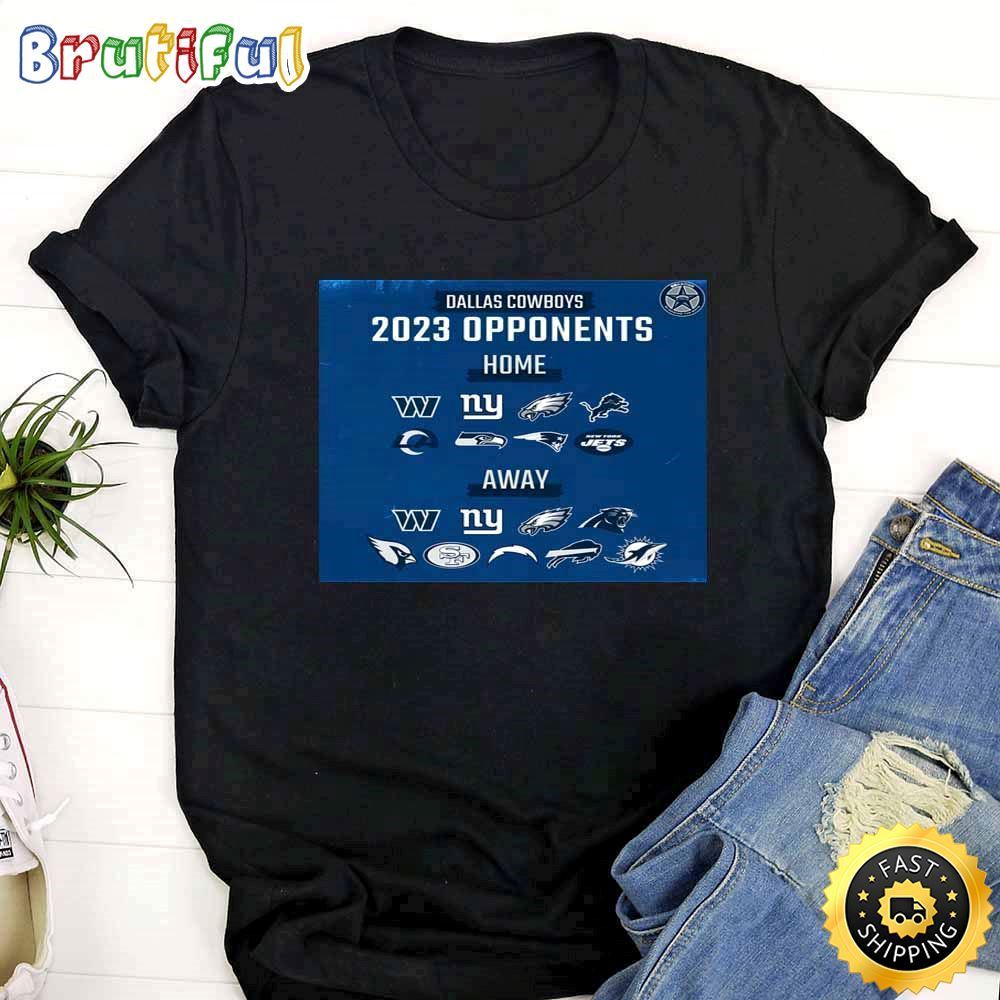 Nfl Dallas Cowboys 2023 Regular Season Opponents Black T Shirt k261o9