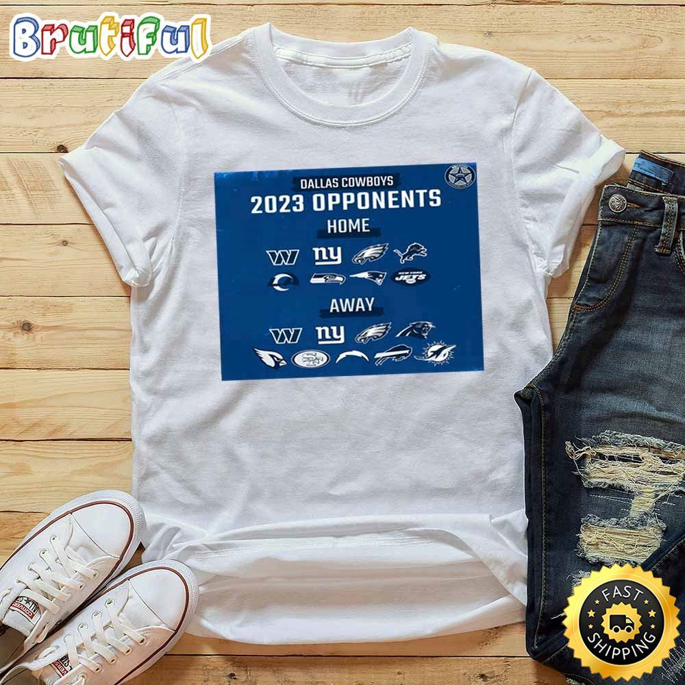 Nfl Dallas Cowboys 2023 Regular Season Opponents White T Shirt crttpk