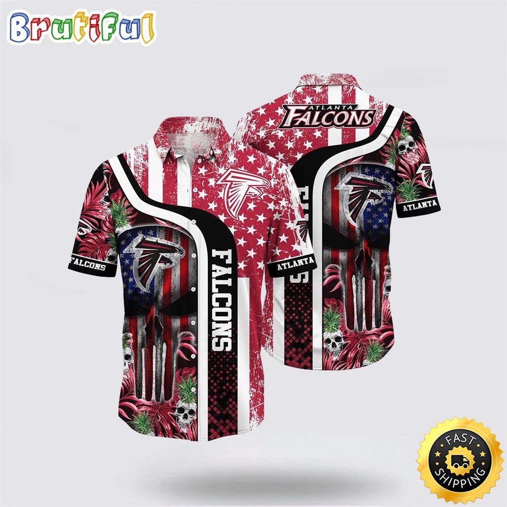 Nfl Hawaiian Shirt Atlanta Falcons Skull Halloween Show Off Your Team Spirit In Tropical Fashion 1 ucgqdi
