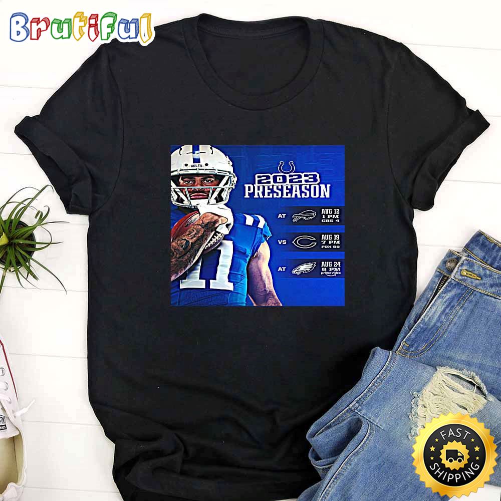 Nfl Indianapolis Colts 2023 Preseason Schedule Black T Shirt jobffh