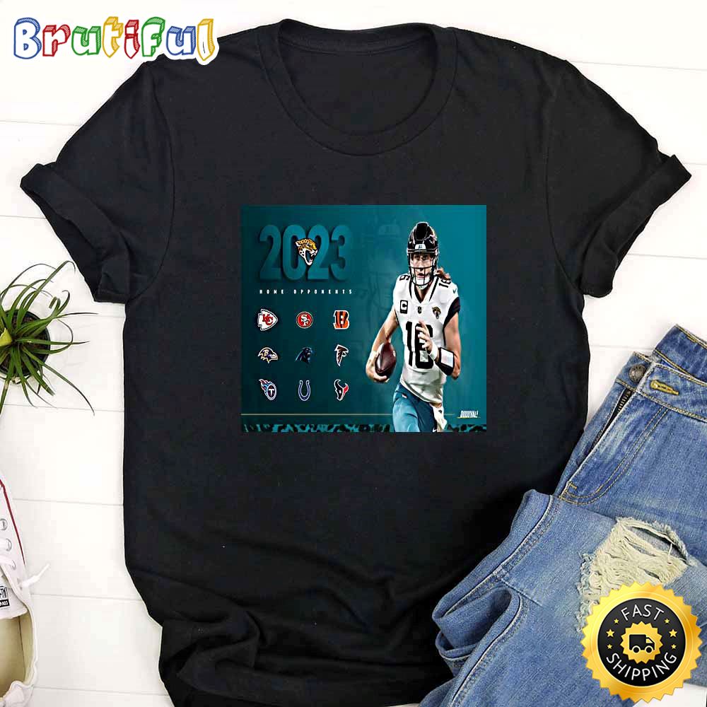 Nfl Jacksonville Jaguars 2023 Regular Season Opponents Black T Shirt shijkr