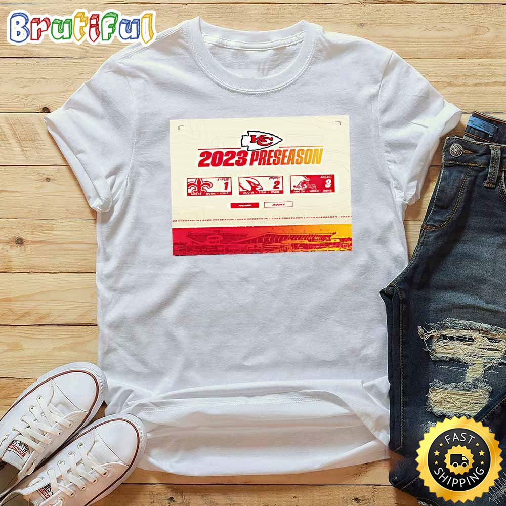 Nfl Kansas City Chiefs 2023 Preseason Schedule White T Shirt xzjhip