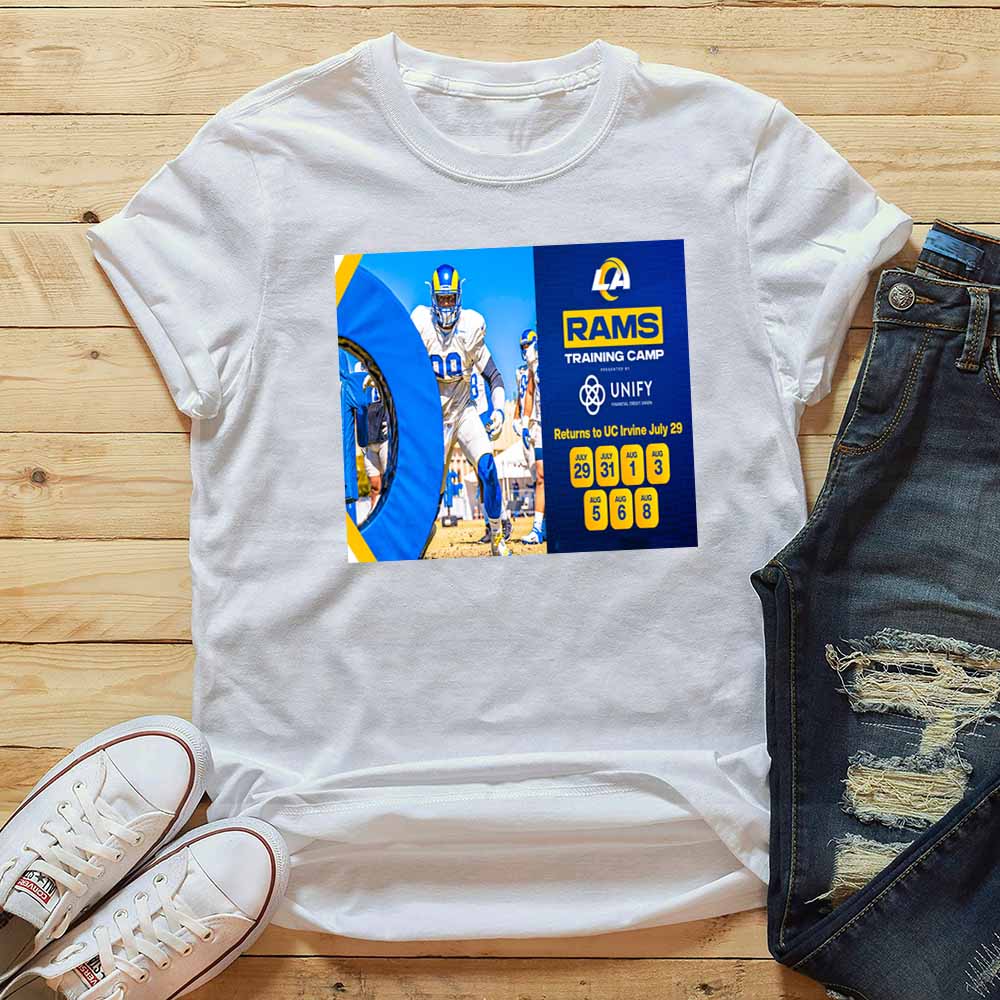 Nfl Los Angeles Rams Training Camp 2023 UC Irvine White T Shirt rmrg8i