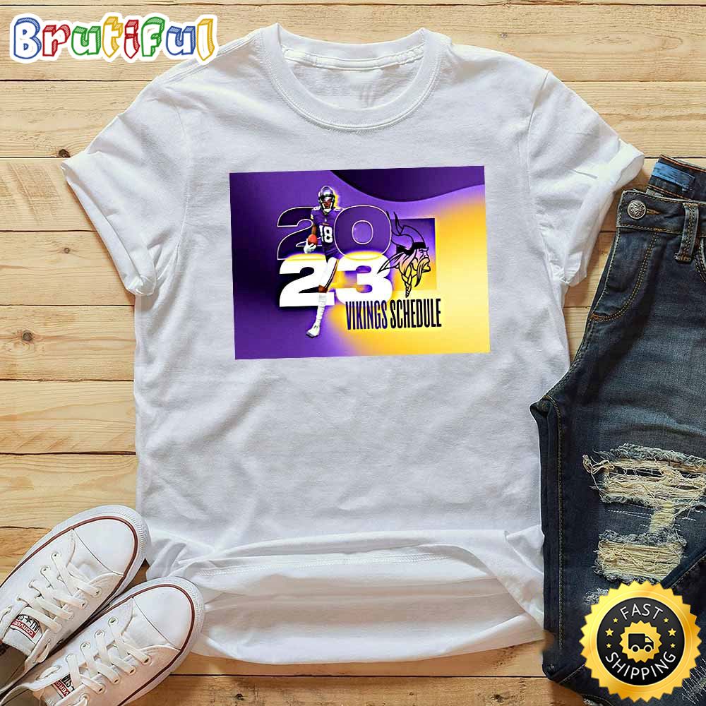 Nfl Minnesota Vikings 2023 Preseason Schedule White T Shirt n01ul1