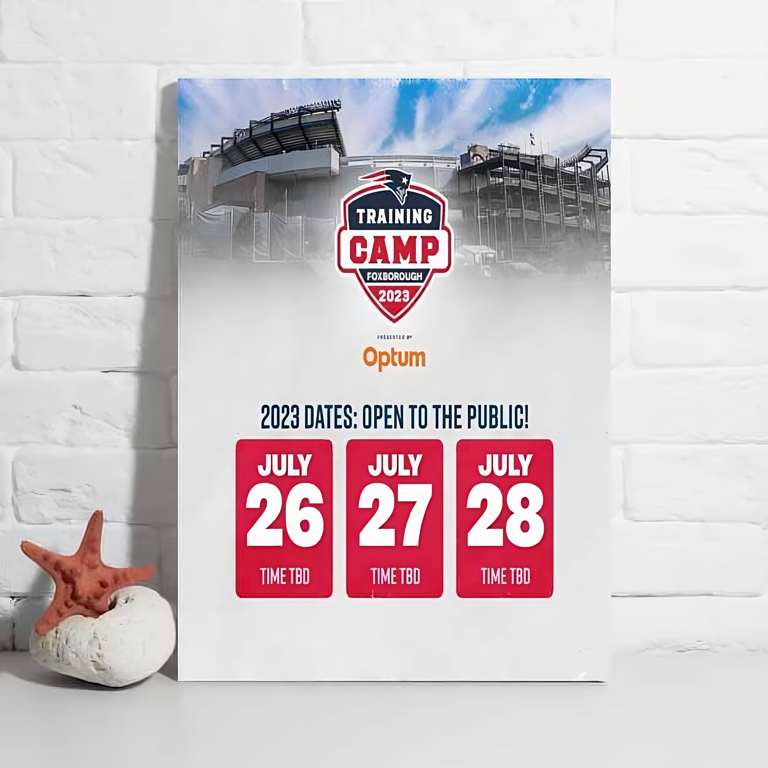 Nfl New England Patriots Training Camp 2023 Gillette Stadium Open Dates Poster 