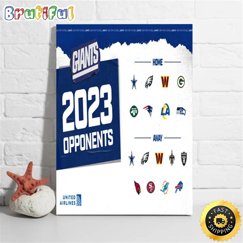 Nfl New York Giants 2023 Regular Season Opponents Poster hqtmpk