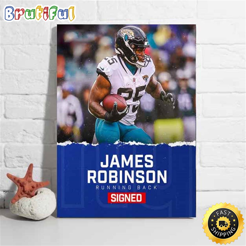 Nfl New York Giants Add Running Back James Robinson Poster ad2ejp