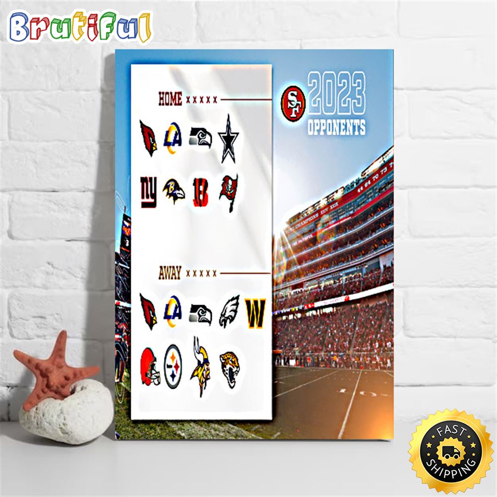Nfl San Francisco 49ers 2023 Regular Season Opponents Poster yssqtd