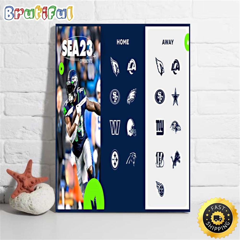 Nfl Seattle Seahawks 2023 Regular Season Opponents Poster wlg7uy
