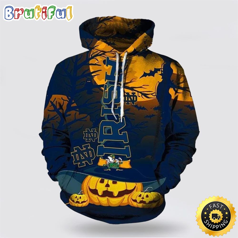 Notre Dame Fighting Irish Pumpkin Night Halloween 3D Hoodie Notre Dame Fighting Irish Fan Gift Ideas 1 uakqiu
