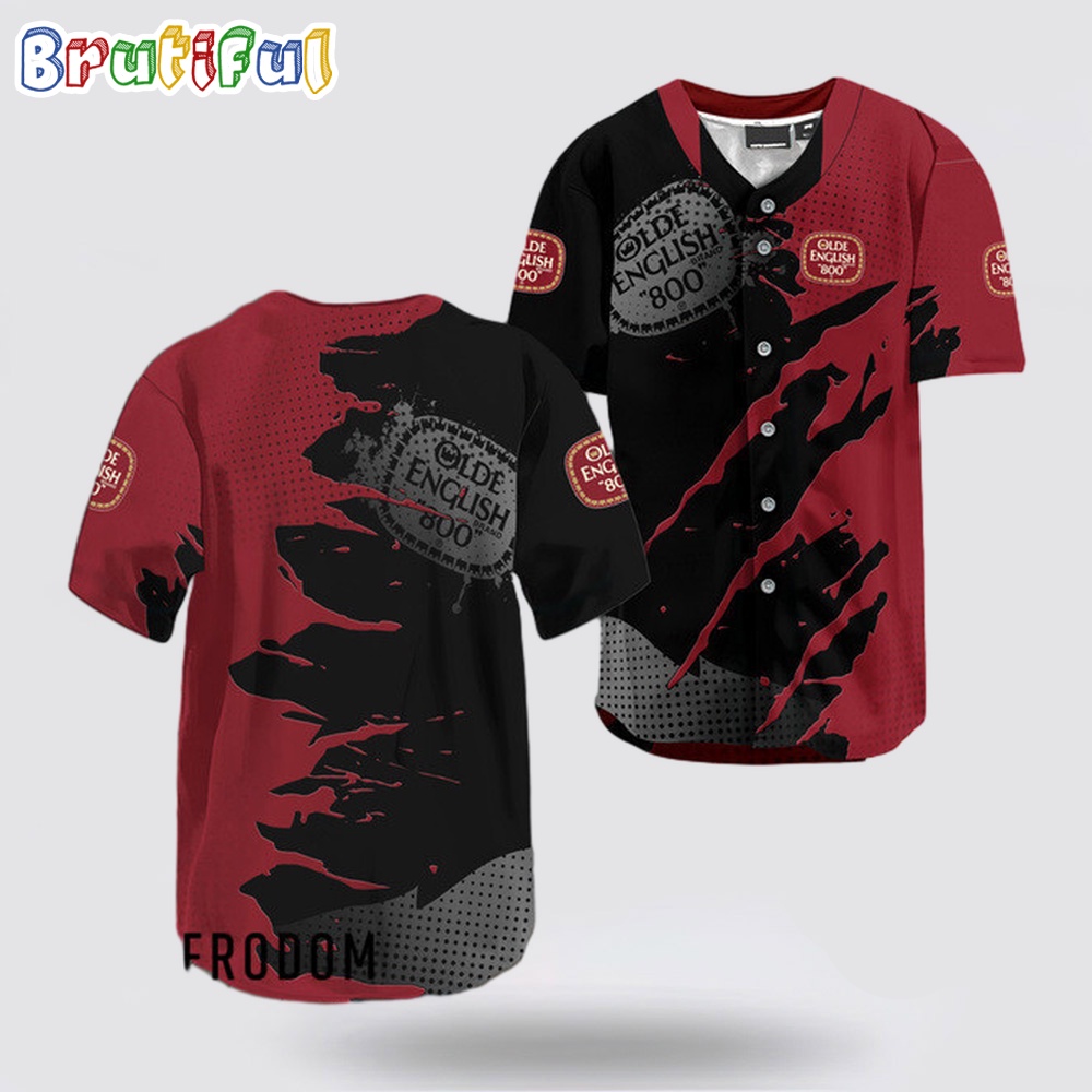 Olde English 800 Metal Crack Pattern Baseball Jersey lbb1pb