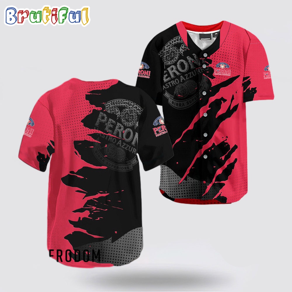 Peroni Brewery Metal Crack Pattern Baseball Jersey u8vtfv