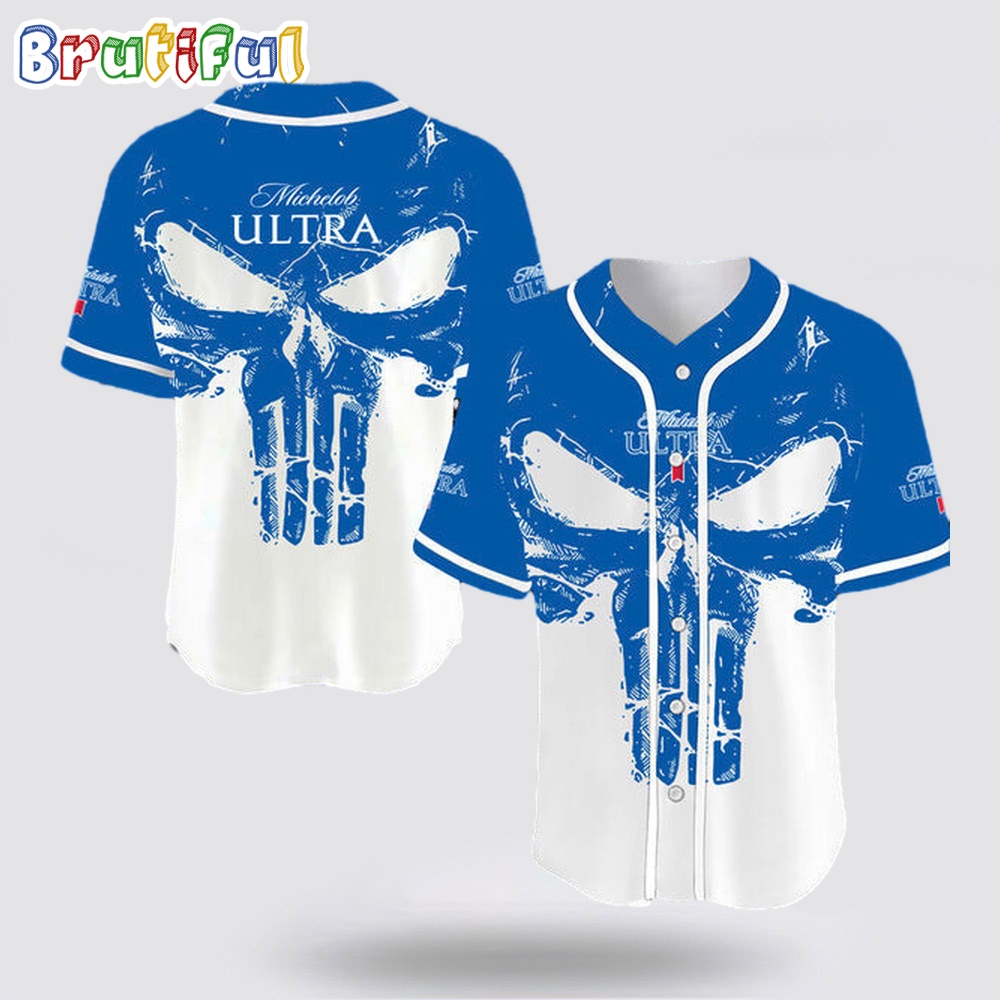 Retro Skull Michelob ULTRA Baseball Jersey bu3bpo