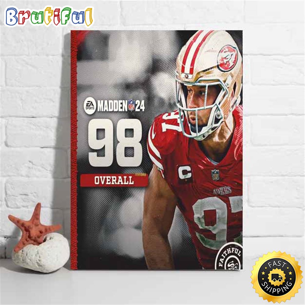 San Francisco 49ers Nick Bosa Madden 24 NFL Overall Poster fs9ma1