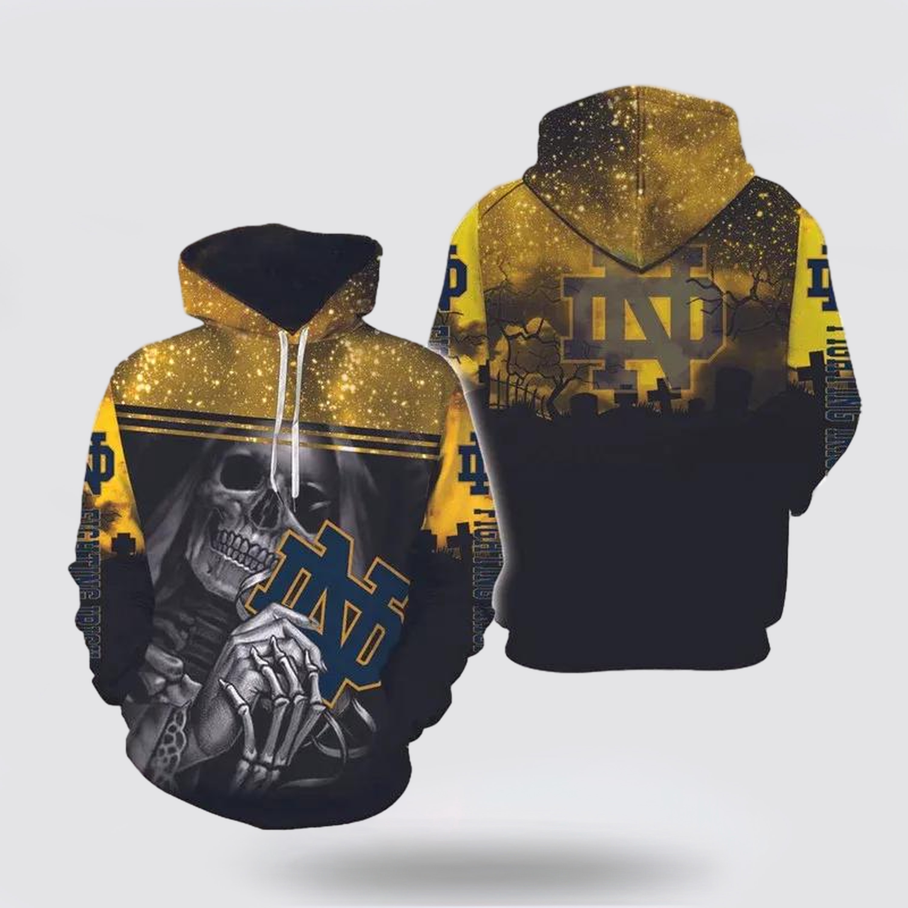 Skull Death Hold Logo Notre Dame Fighting Irish Halloween 3D Hoodie Notre Dame Fighting Irish Gifts For Men 1 jrekfw