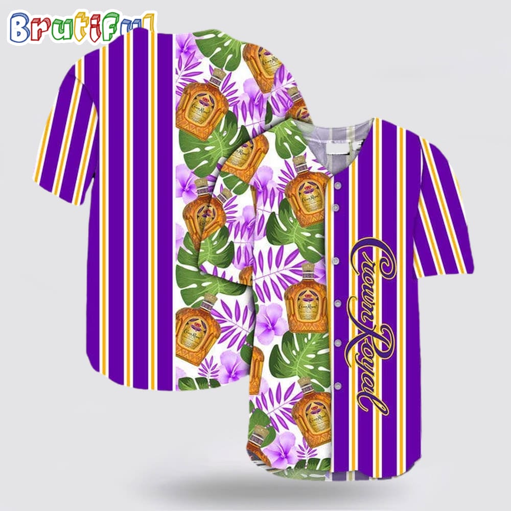 Striped Tropical Hawaii Crown Royal Baseball Jersey ryph9g