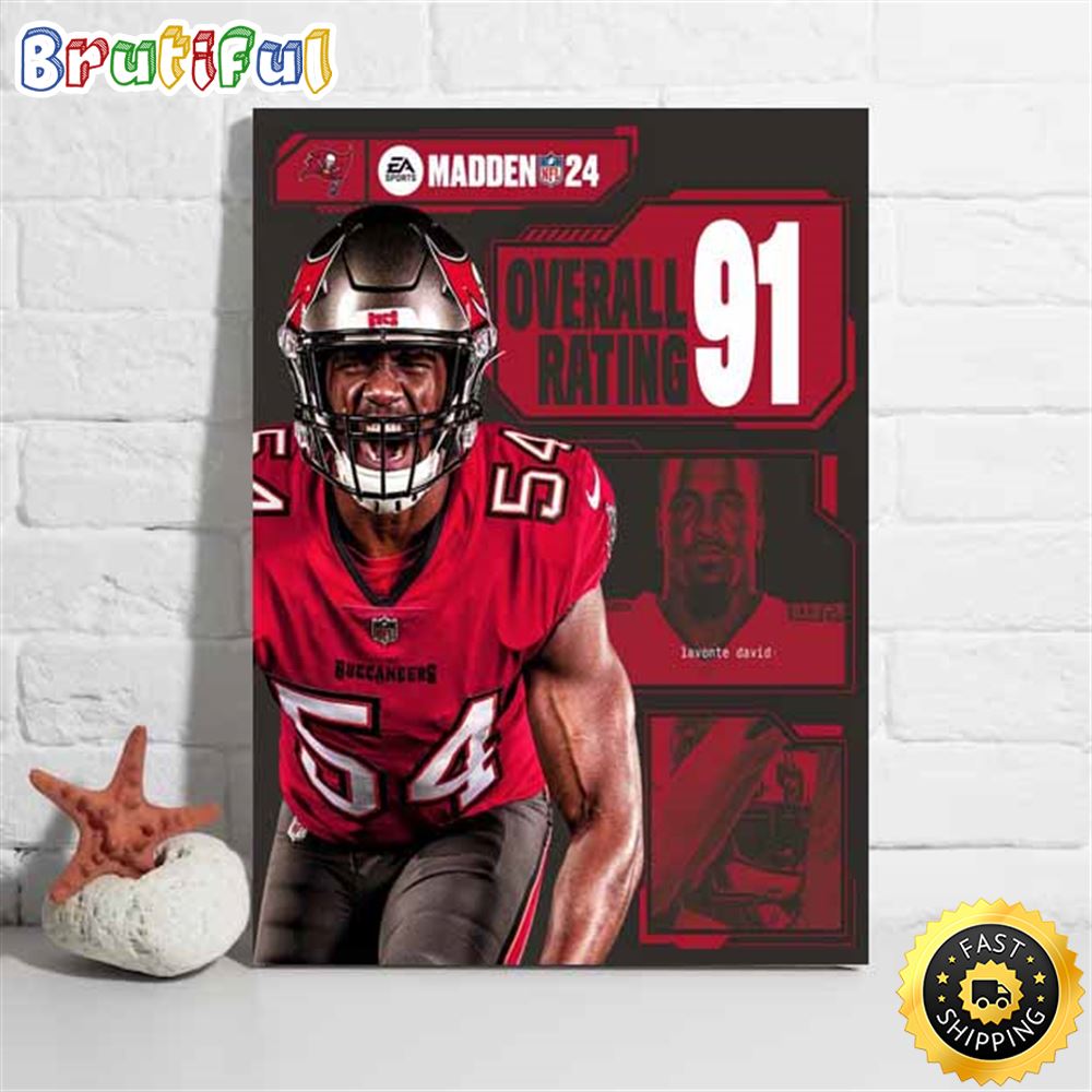 Tampa Bay Buccaneers Lavonte David Madden 24 NFL Overall Poster mxkbup