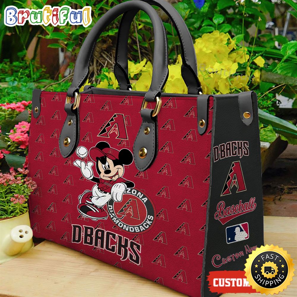 Arizona Diamondbacks Mickey Women Leather Hand Bag 1 bpdwgq