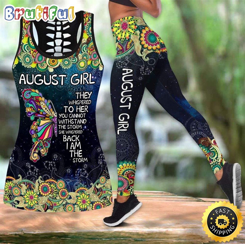 August Girl Tank Top Legging Set Outfit Colorful 3D All Over Print k1r4u9
