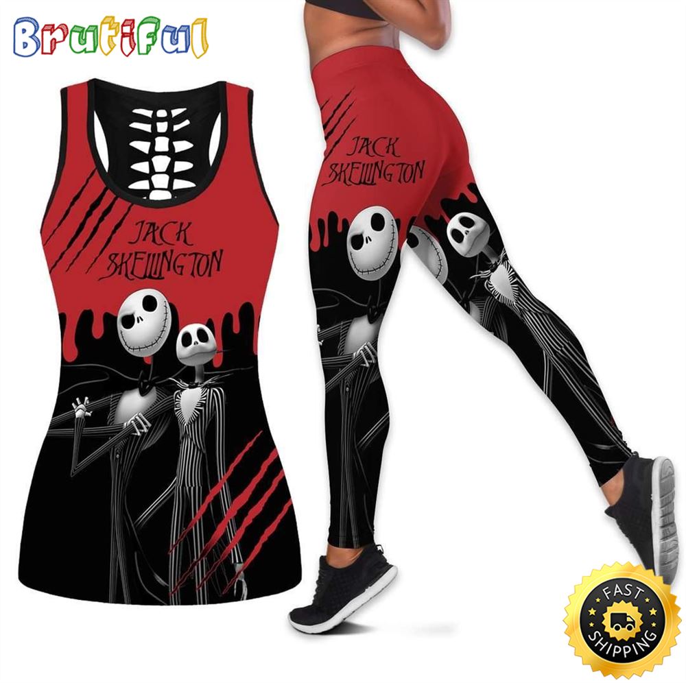 Blood Jack Skellington Tank Top Legging Set Outfit Colorful 3D All Over Print ggscsu