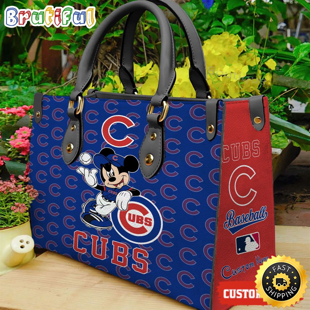 Chicago Cubs Mickey Women Leather Hand Bag 1 y82uph