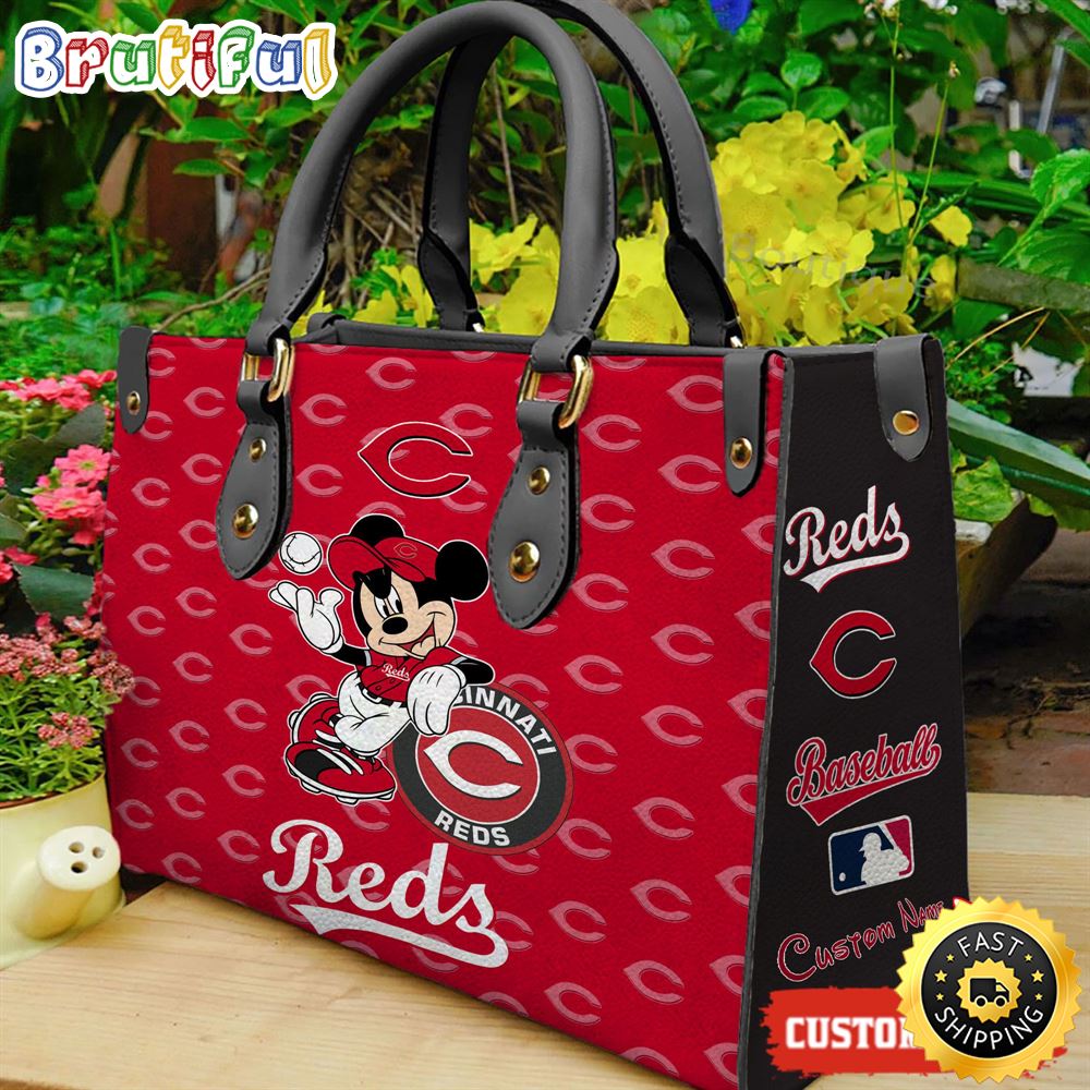 Cincinnati Reds Mickey Women Leather Hand Bag 1 xab2ju