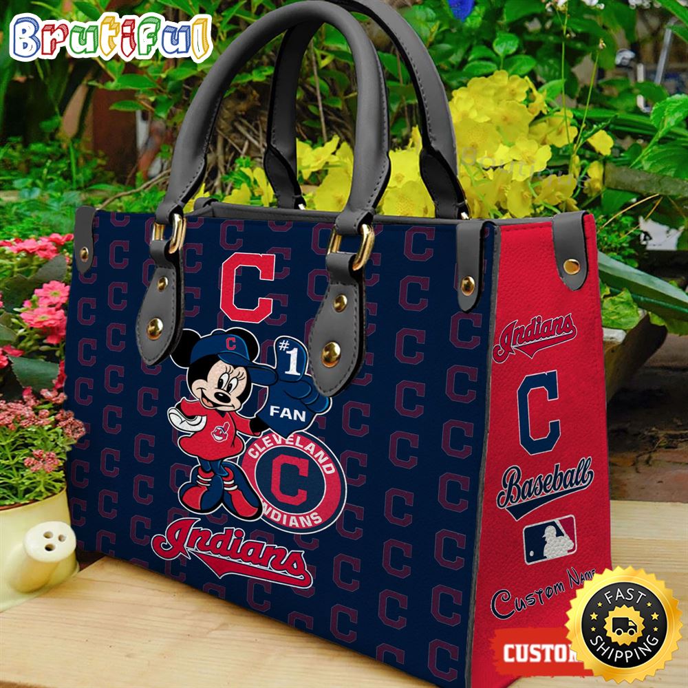 Cleveland Indians Minnie Women Leather Hand Bag 1 ulwvwy