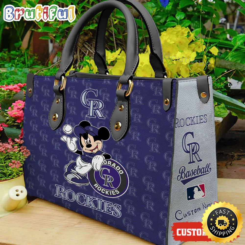 Colorado Rockies Mickey Women Leather Hand Bag 1 cvh3ov