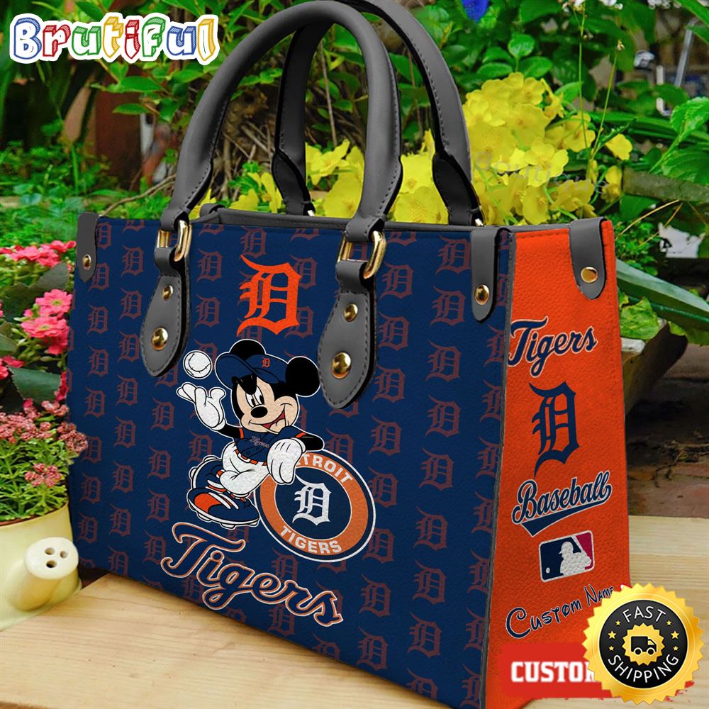 Detroit Tigers Mickey Women Leather Hand Bag 1 wspmtp