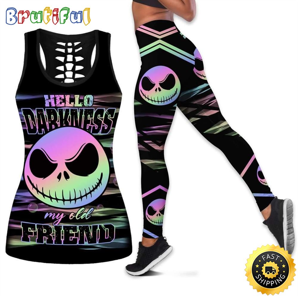 Hologram Jack Skellington Tank Top Legging Set Outfit Colorful 3D All Over Print lpxoj1