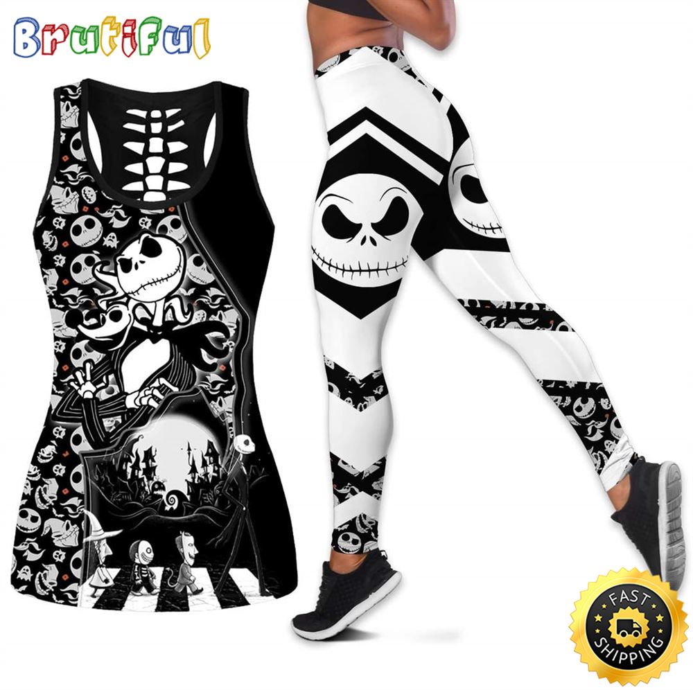Jack Skellington In The Dark Tank Top Legging Set Outfit 3D All Over Print jmvlag