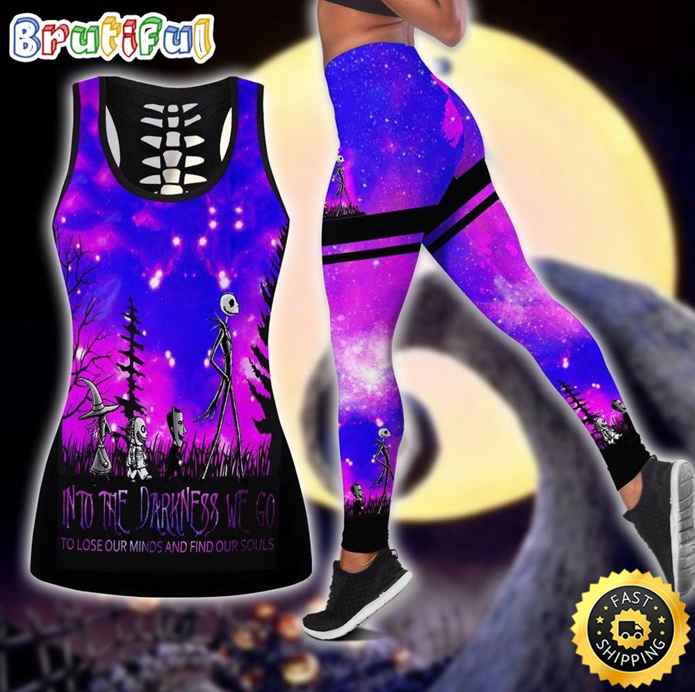 Jack Skellington In To The Darkness Tank Top Legging Set Outfit Colorful 3D q73frp