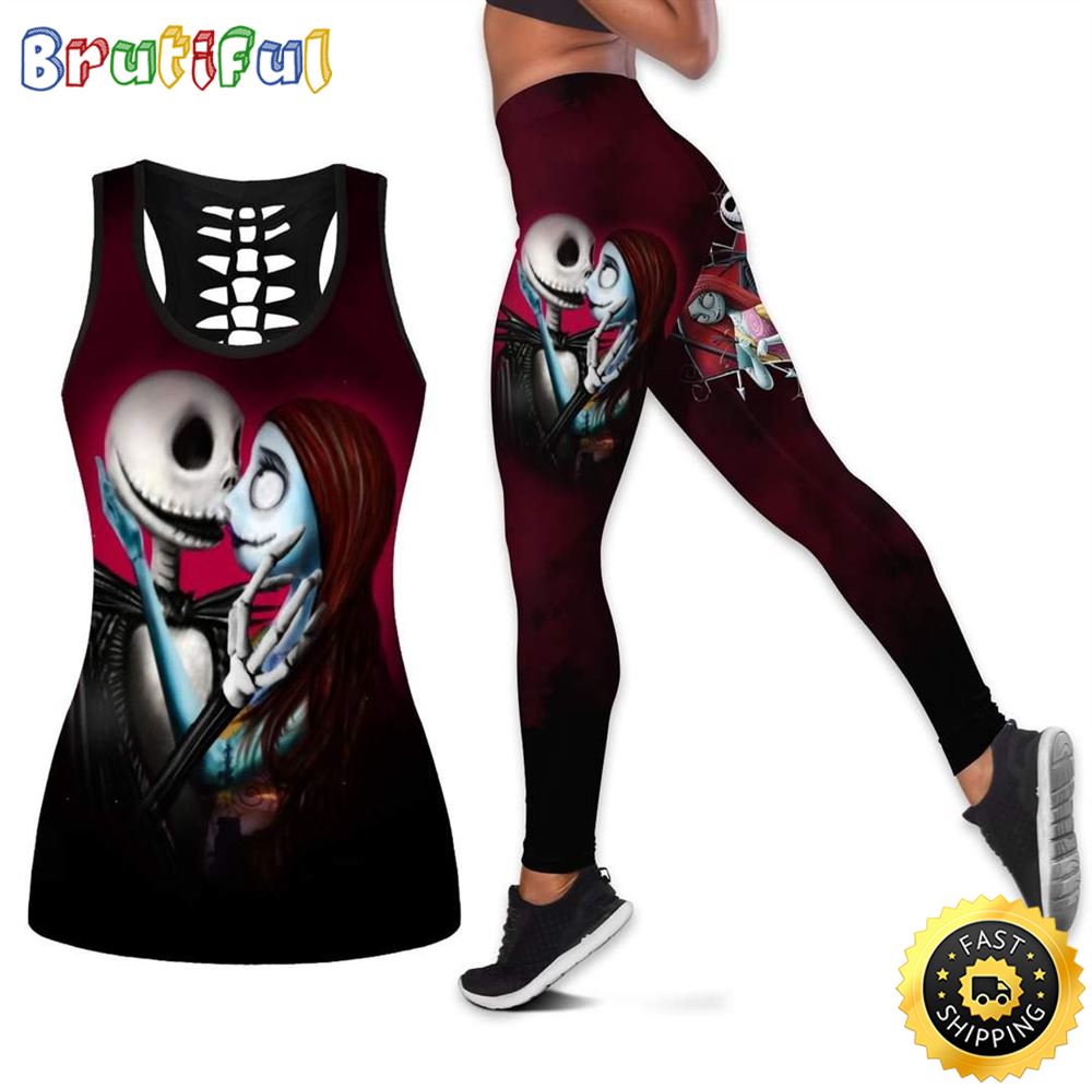 Jack Skellington Sally Tank Top Legging Set Outfit Colorful 3D All Over Print gceqjl