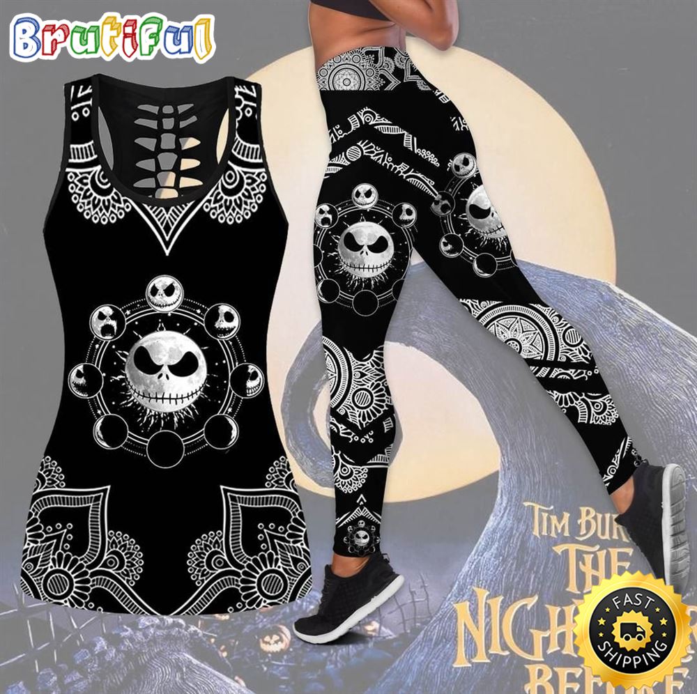 Jack Skellington Tank Top Legging Set Outfit Colorful 3D eycgk2