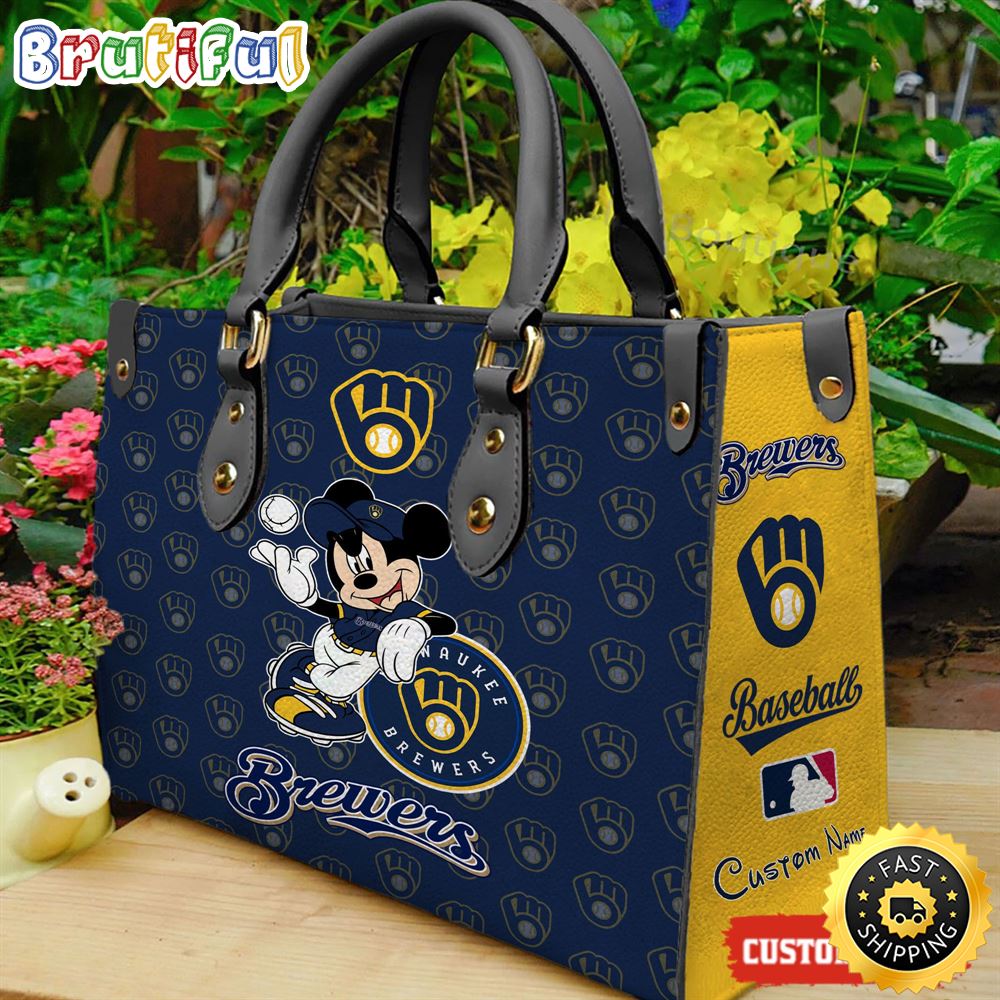 Milwaukee Brewers Mickey Women Leather Hand Bag 1 ztevx8