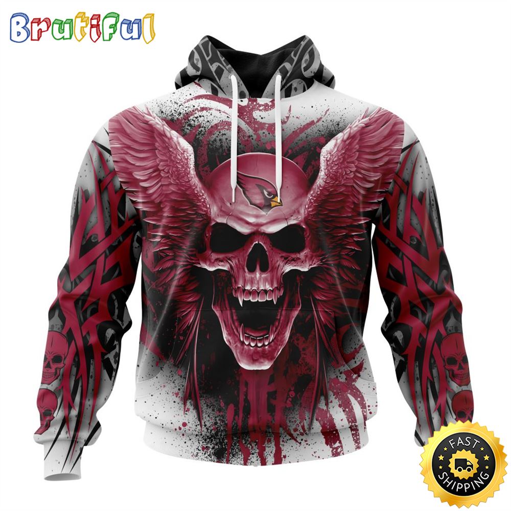 NFL Arizona Cardinals 3D Hoodie All Over Print Special Kits With Skull Unite In Team Colors 1 amyt9a