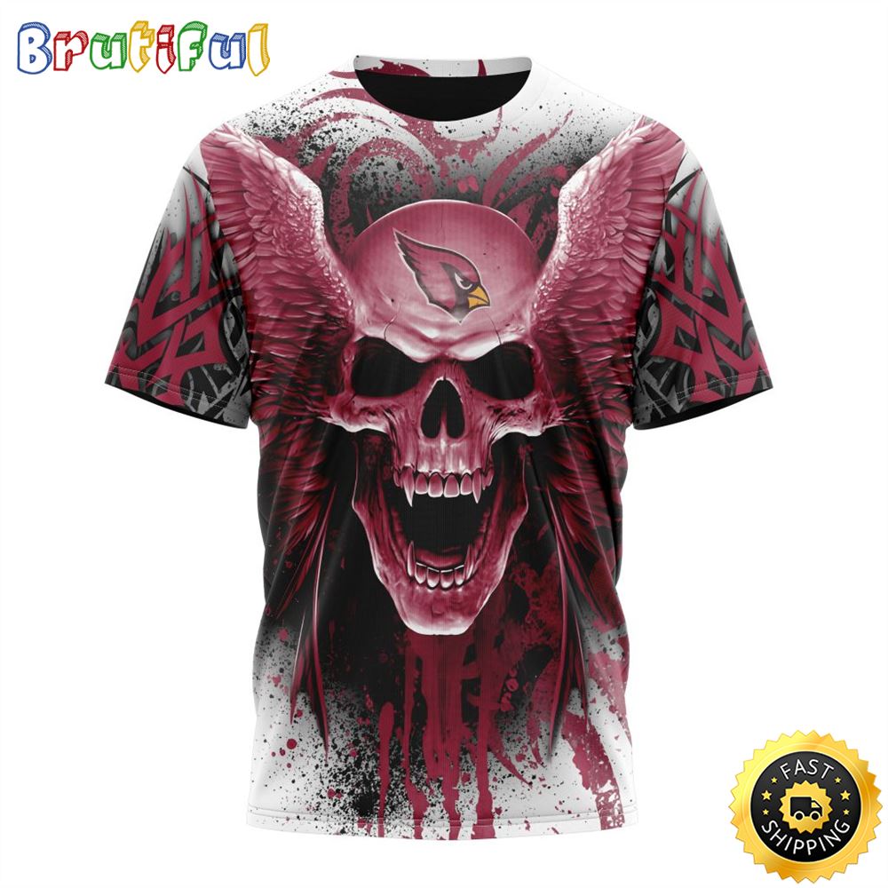 NFL Arizona Cardinals 3D T Shirt All Over Print Special Kits With Skull Stylish Team Apparel 1 oy0wqa