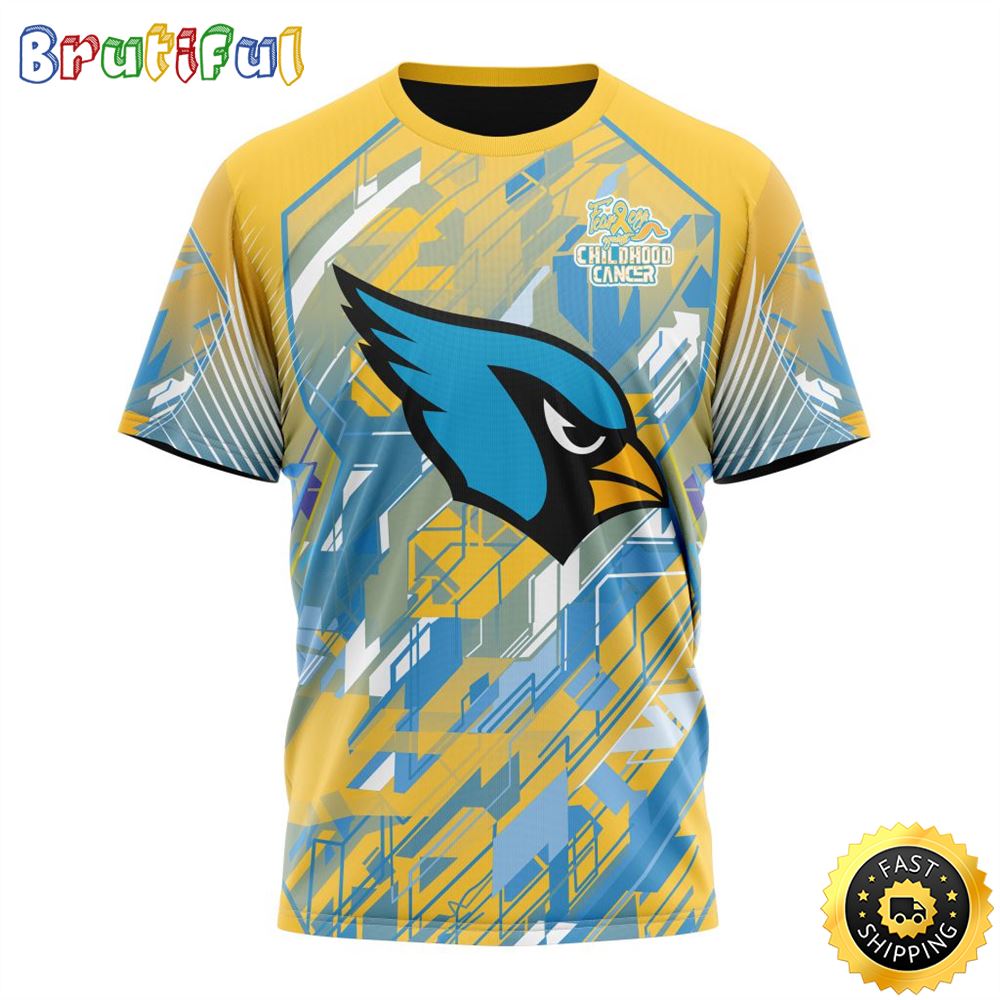 NFL Arizona Cardinals All Over Print 3D T Shirts Fearless Against Childhood Cancers Gift For Football Fans 1 sn4woa