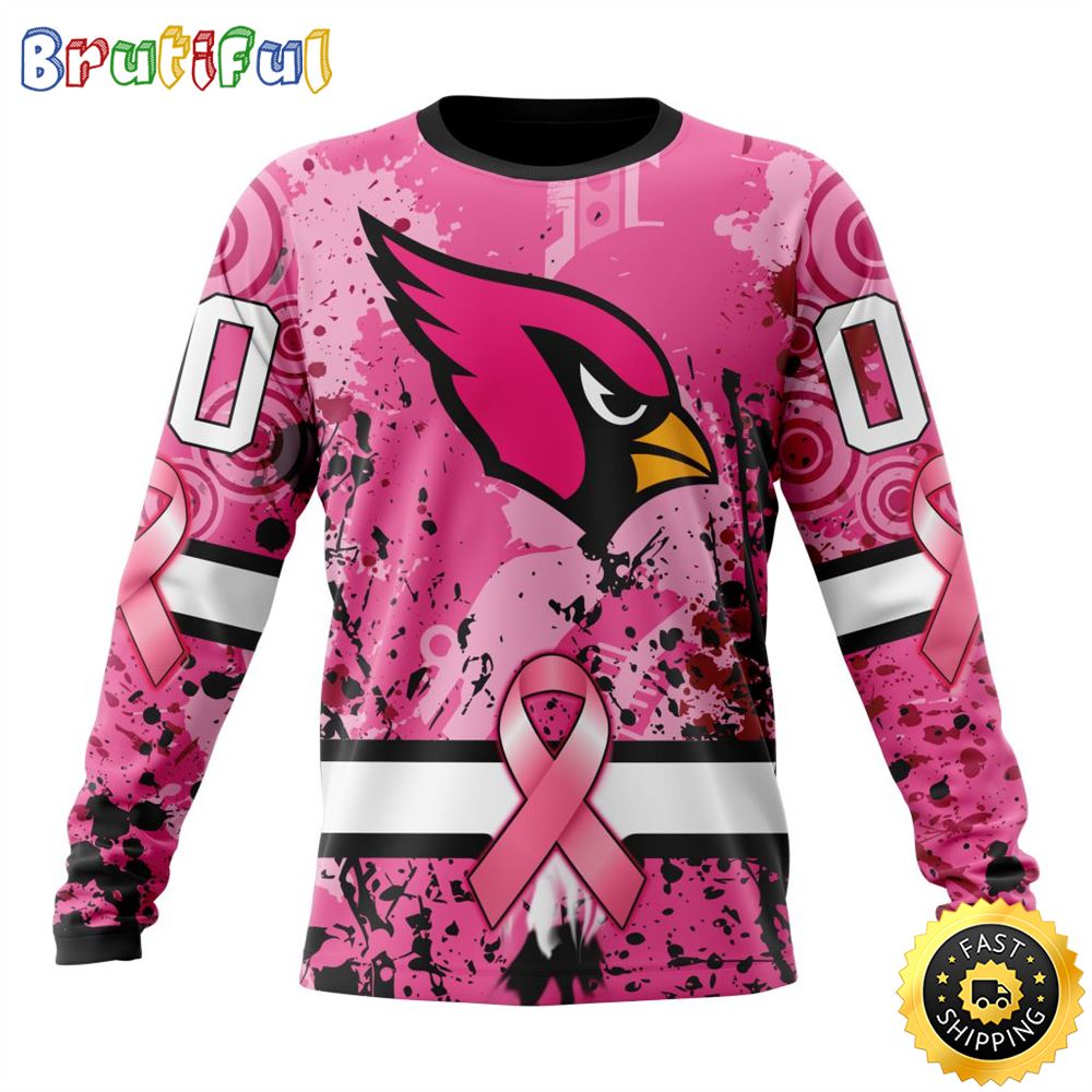 NFL Arizona Cardinals Crewneck Sweatshirt I Pink I Can In October We Wear Pink Breast Cancer Gift For Football Fans 1 ixtsde