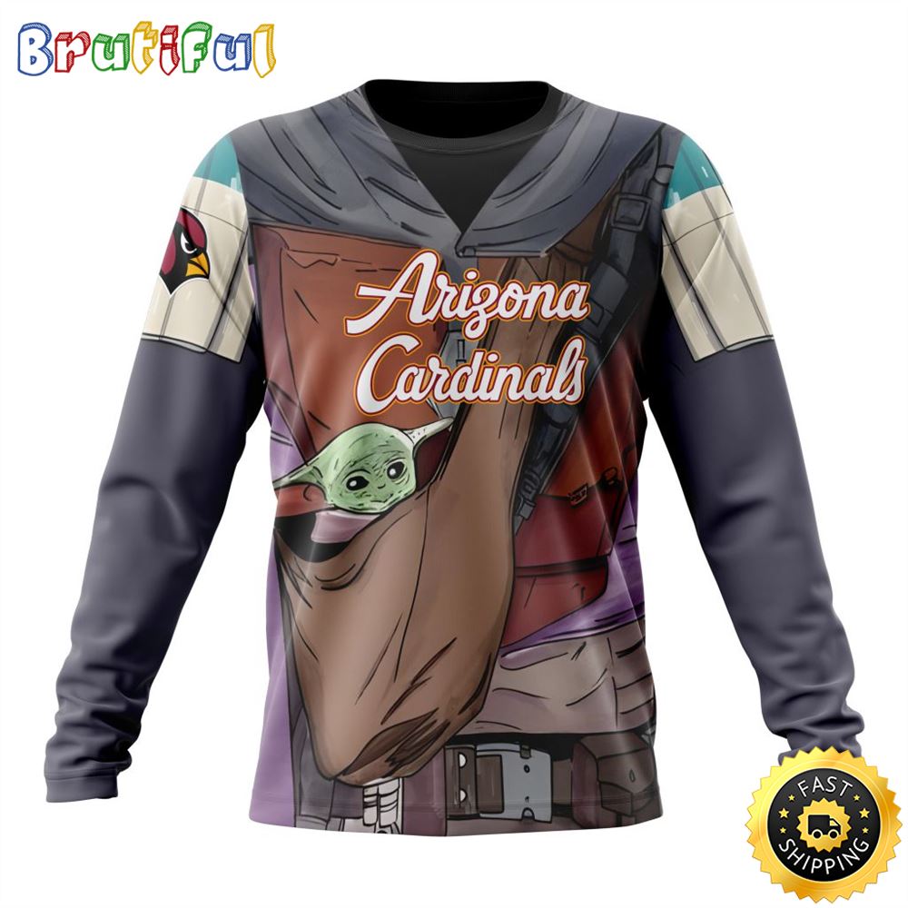 NFL Arizona Cardinals Crewneck Sweatshirt Specialized Mandalorian And Baby Yoda Gifts For Football Fans 1 rgszfv