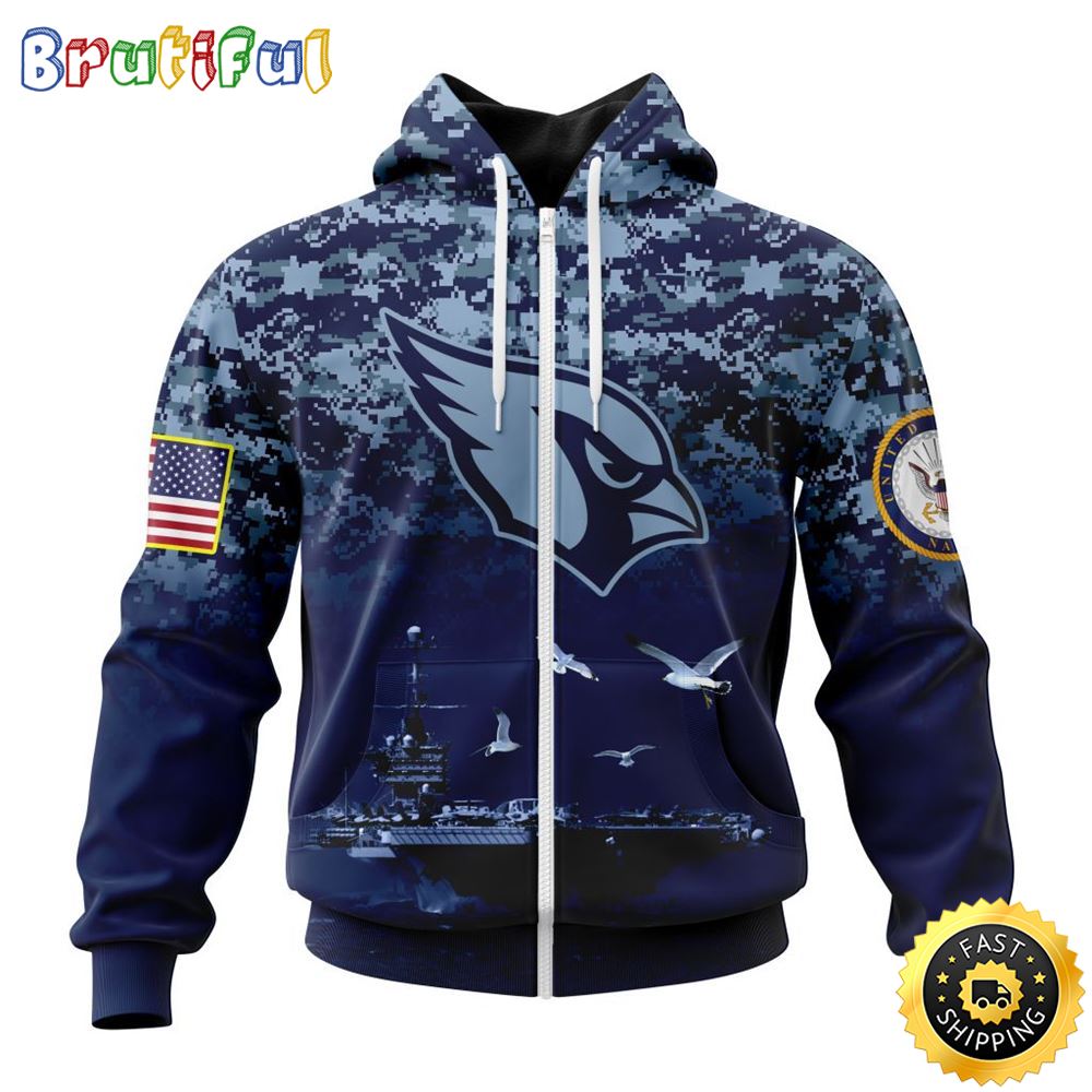 NFL Arizona Cardinals Zip Hoodie 3D Honor US Navy Veterans Stylish Gear For Fans 1 ede0ky